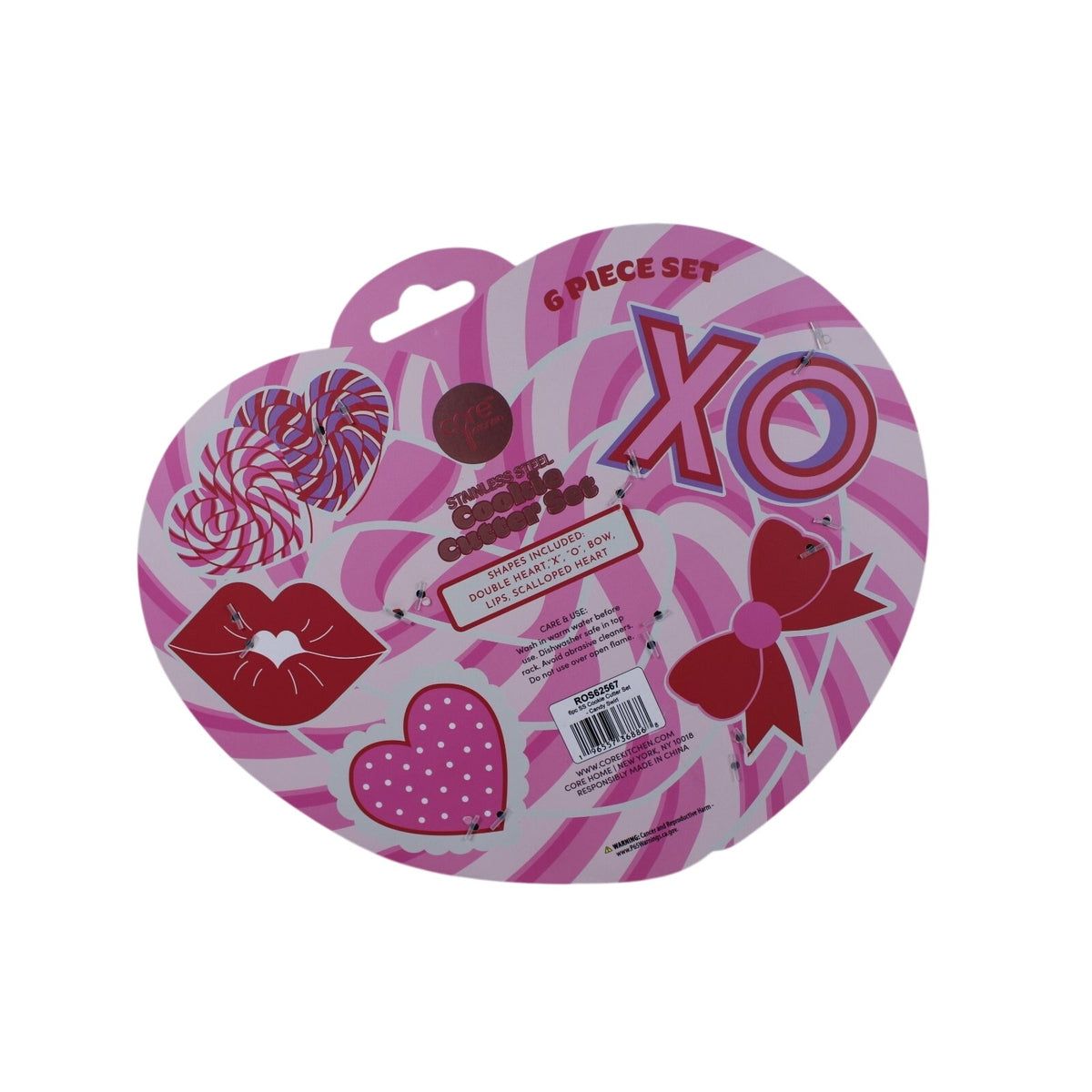 Core Kitchen Deep Cookie cutter set stainless steel 6 Piece Valentine's Day