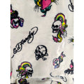 Ed Hardy Twin Plush Blanket Skull Heart Tattoo White 60x90