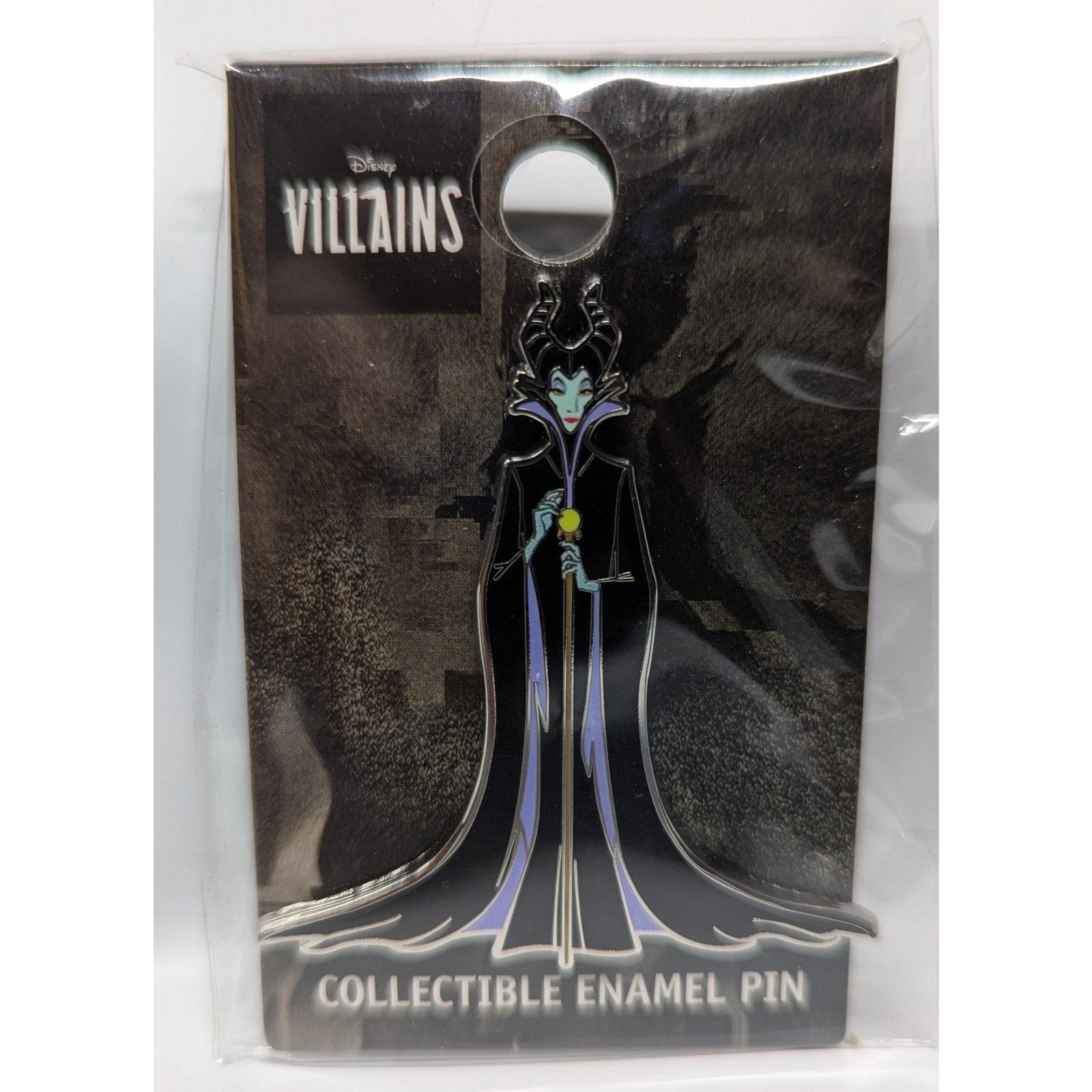 Disney - Villian Maleficent Embossed Enamel Lapel Pin, 2-inches (NEW & Sealed)