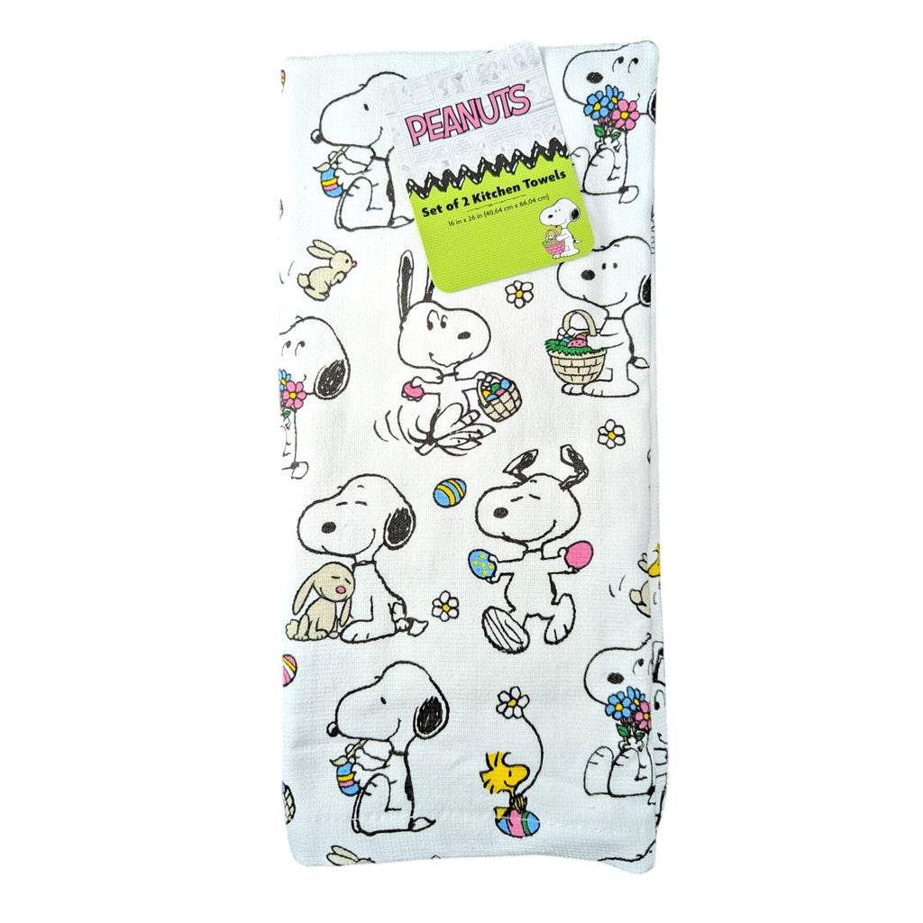 PEANUTS SNOOPY EASTER THEME 2 PACK KITCHEN HAND TOWELS NWT