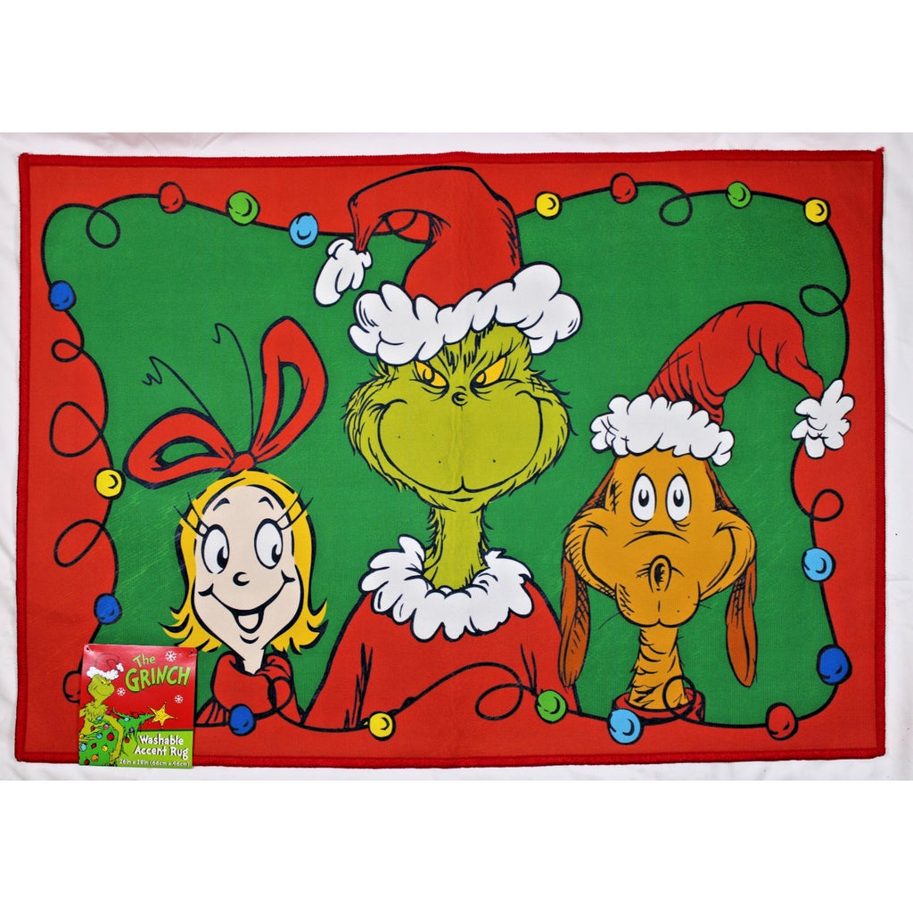Dr. Seuss's The Grinch, Cindy Lou & Max Christmas Accent Rug 26" x 38” NWT.