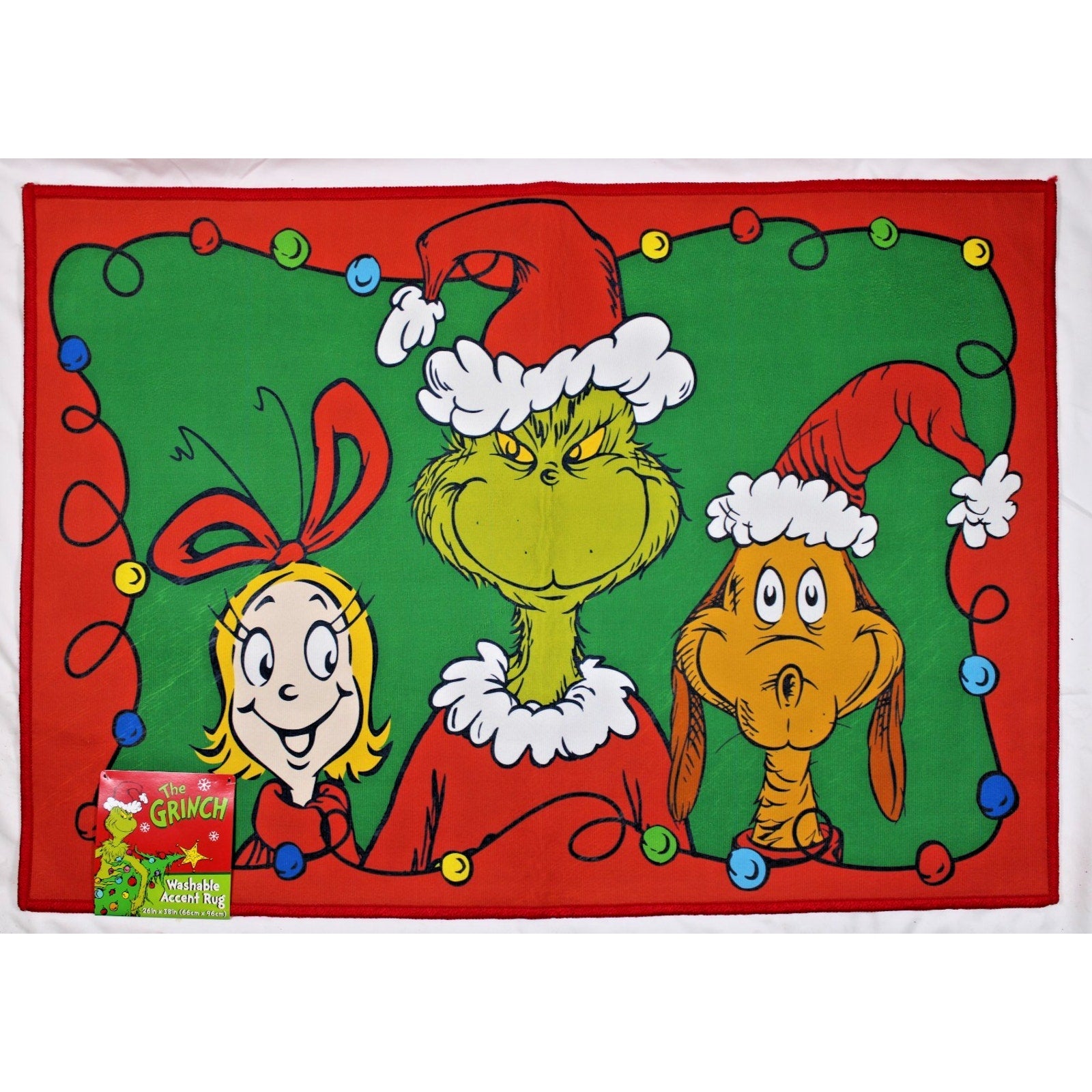 Dr. Seuss's The Grinch, Cindy Lou & Max Christmas Accent Rug 26" x 38” NWT.