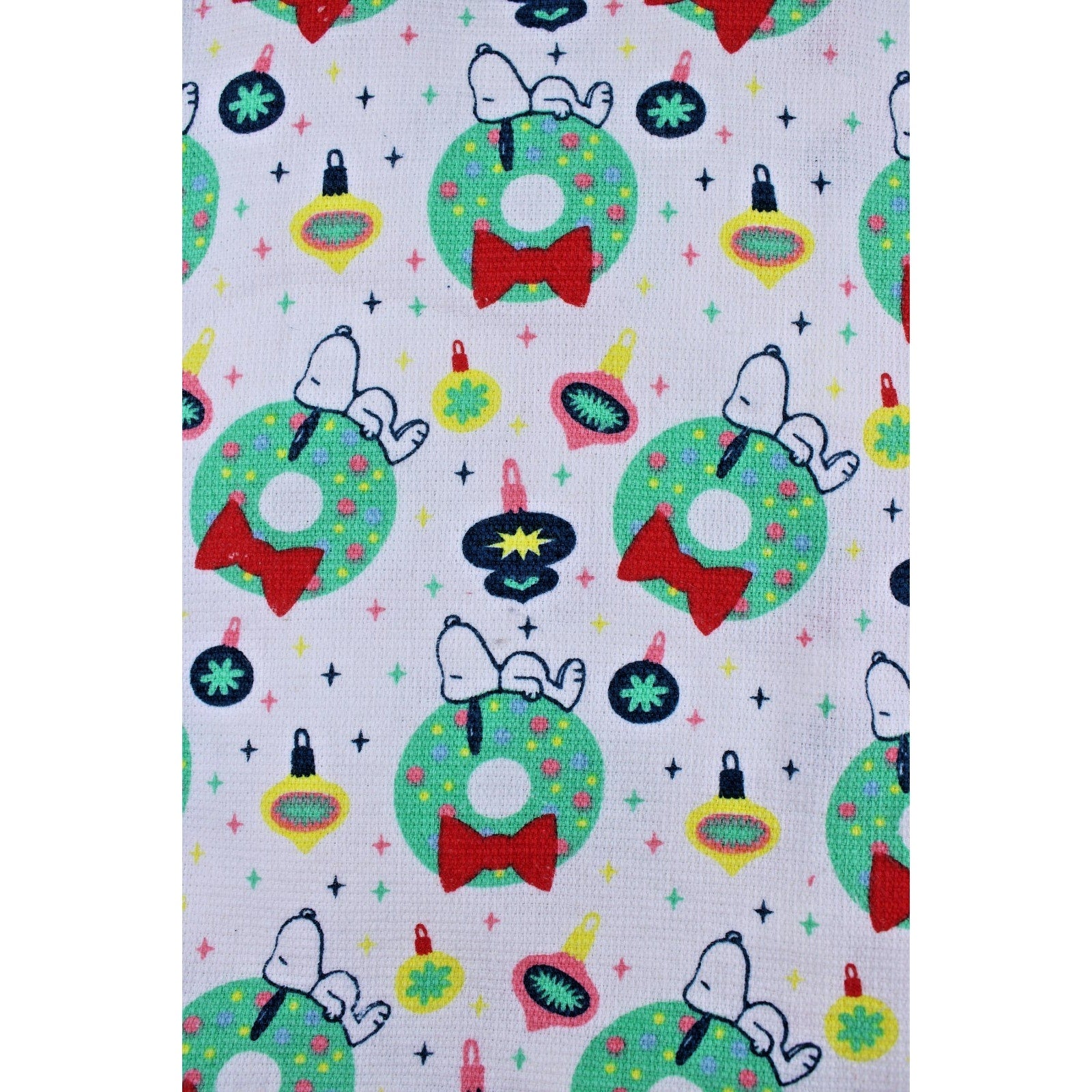 Peanuts Best Brands 2025 Snoopy Wreaths Christmas Kitchen Towel Set 18x28 Cotton
