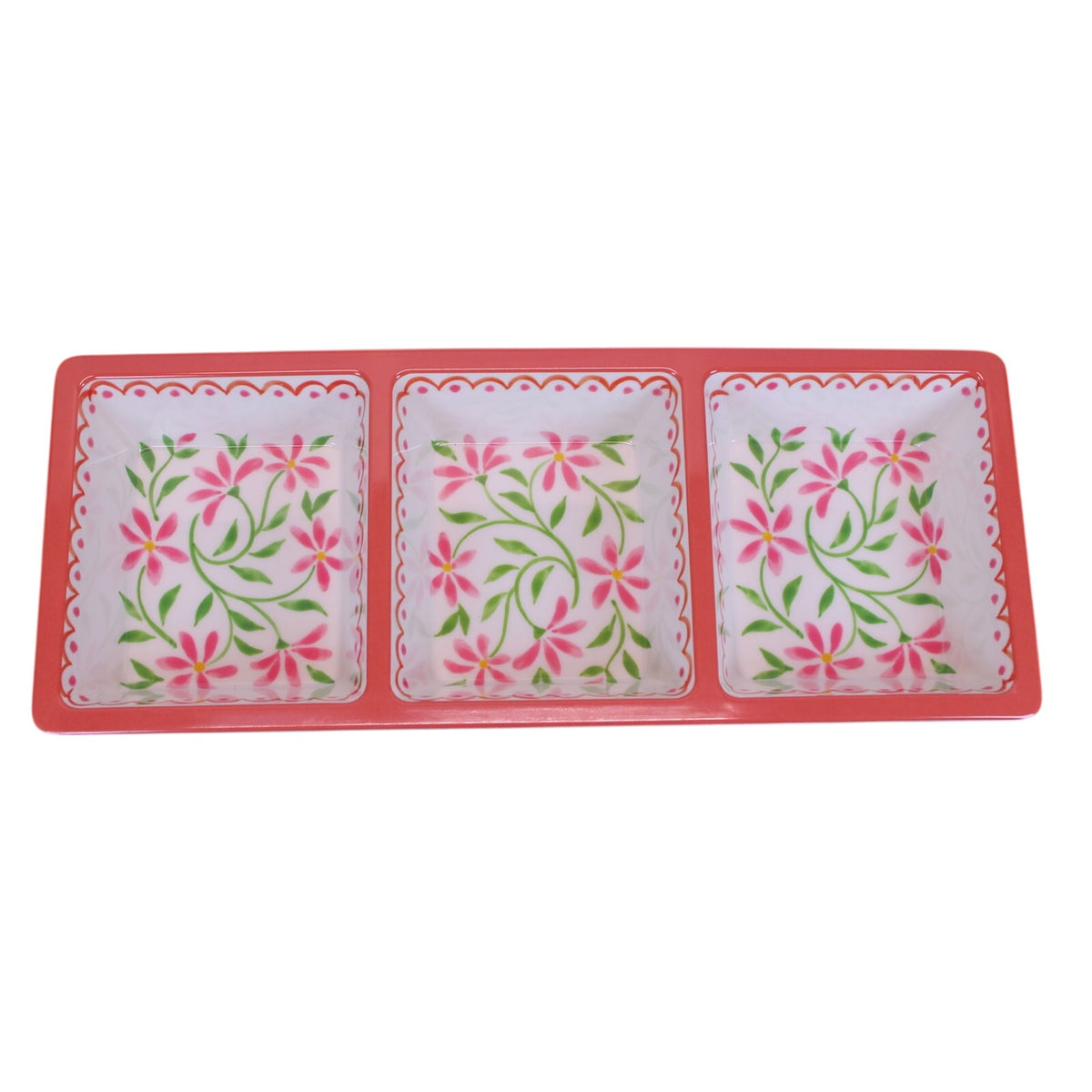 5pc. Melamine Serving Set Floral Tortilla Warmer, Taco Holder, Dip/Chip Tray NEW