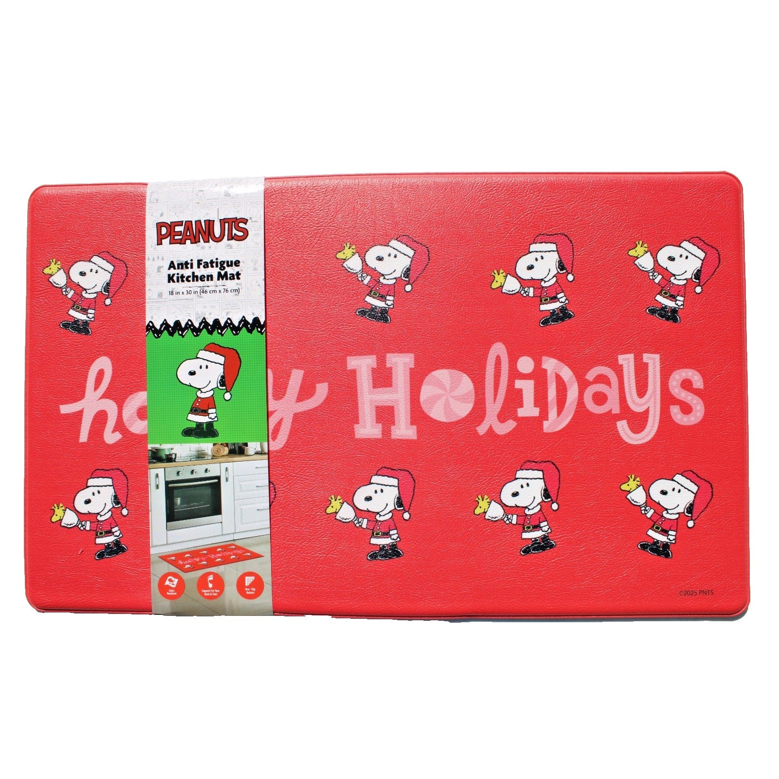 PEANUTS Santa Snoopy ”HAPPY HOLIDAYS” Anti-Fatigue Kitchen Mat 18” X 30”