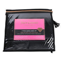 Juicy Couture Black Satin 4pc QUEEN Sheet Set Easy Care Soft Sleek Smooth