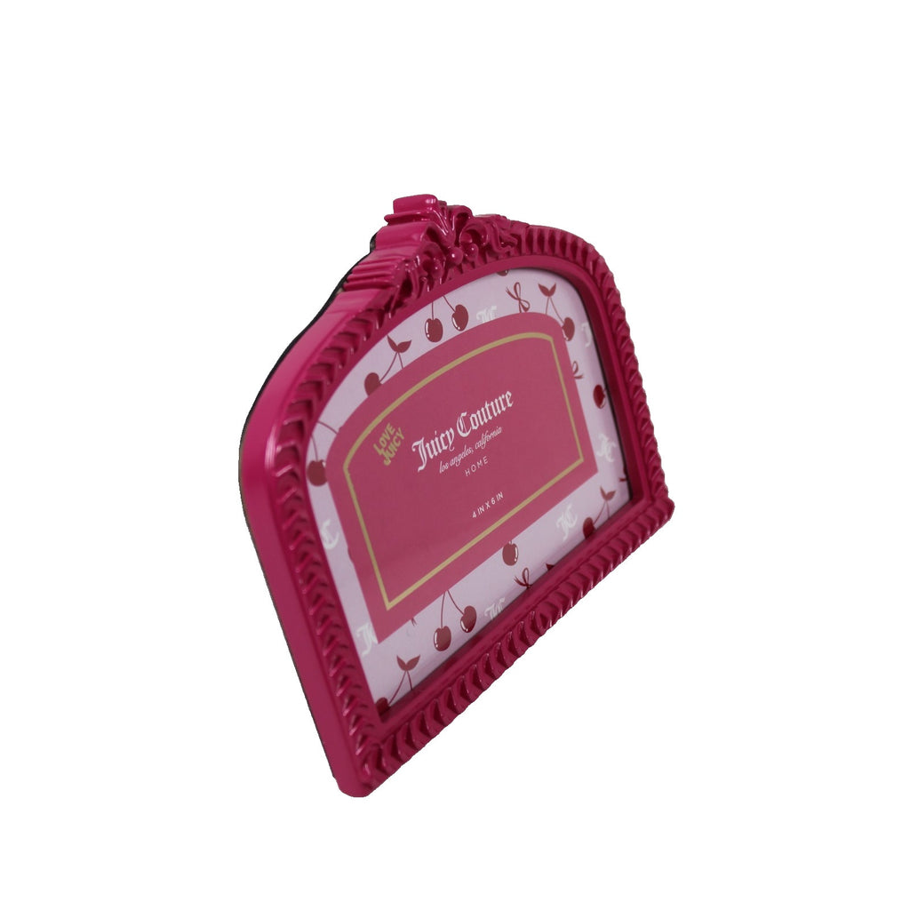 Juicy Couture Home Gothic 4 X 6 Picture Frame Pink, rear easel.