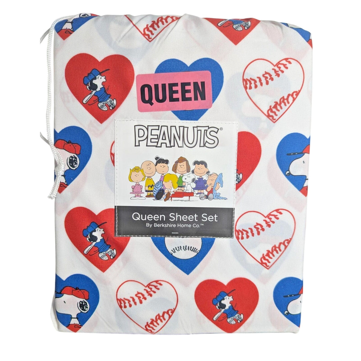 PEANUTS Snoopy Queen 4pc sheet set Sports Baseball, Snoopy & Lucy, Hearts NEW