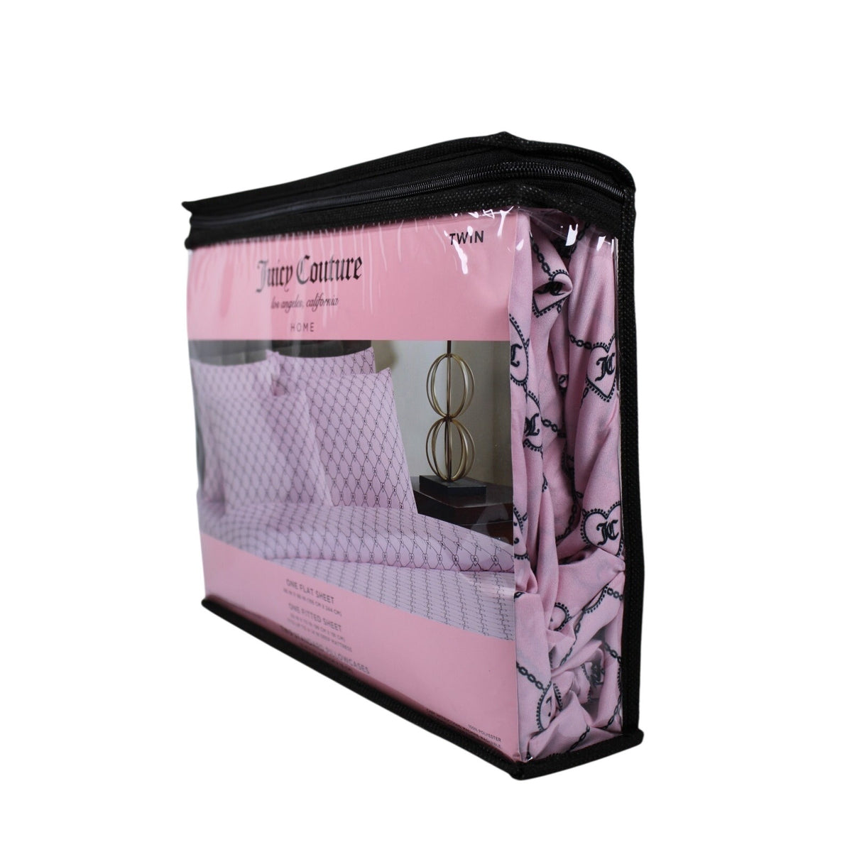 Juicy Couture Twin 4psc Bed Sheet Chains and Hearts