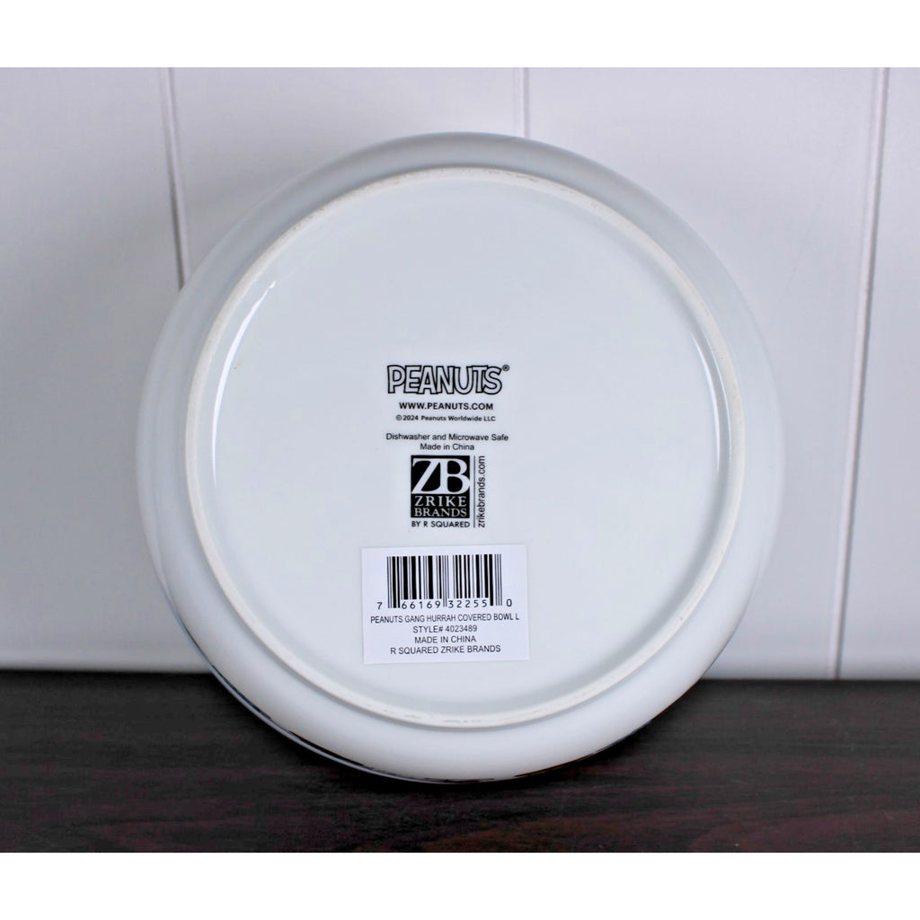 Peanuts Snoopy Gang Pressure Vent Lid Food Storage Container Bowl Ceramic 7" NEW