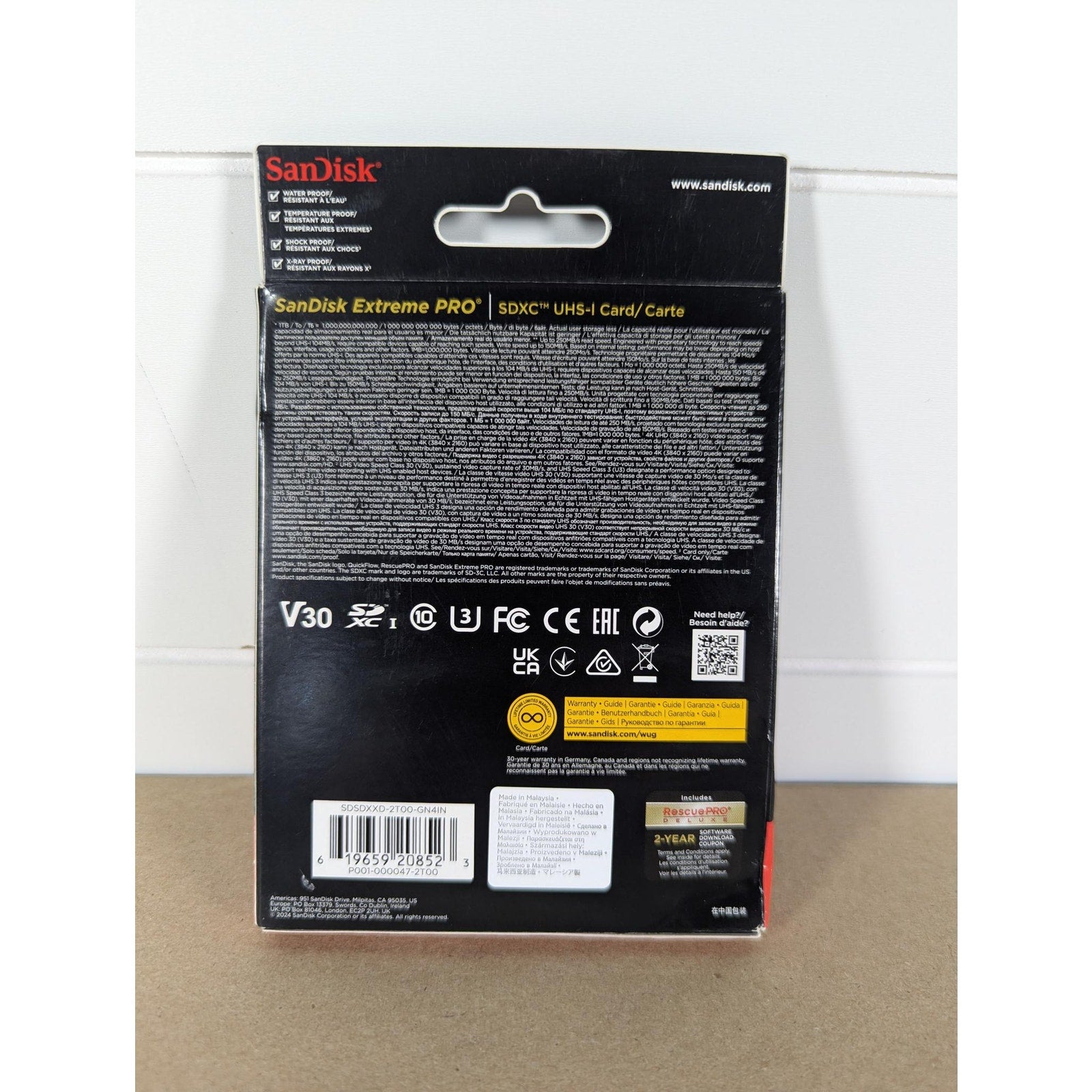 SANDISK 2TB Extreme PRO SDXC UHS-I Memory Card - Up to 250MBs / 150MB/s