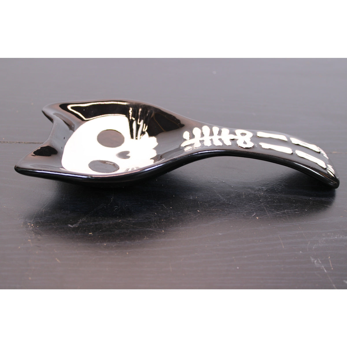 Jack O' Lantern Lane Halloween Skeleton Cat Spoon Rest 5"X10"  - NEW