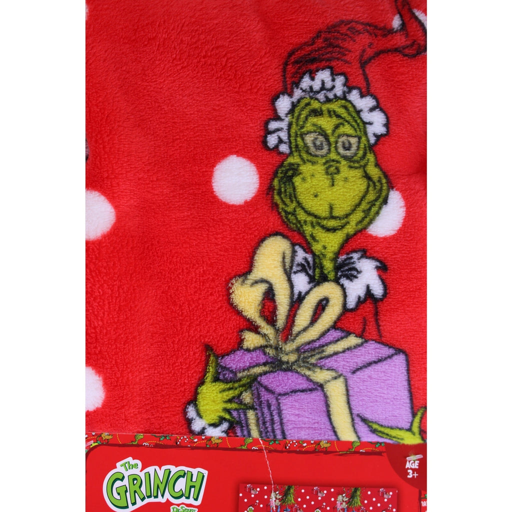 Cozy Dr. Seuss The Grinch Oversized Christmas Throw Blanket 60x70