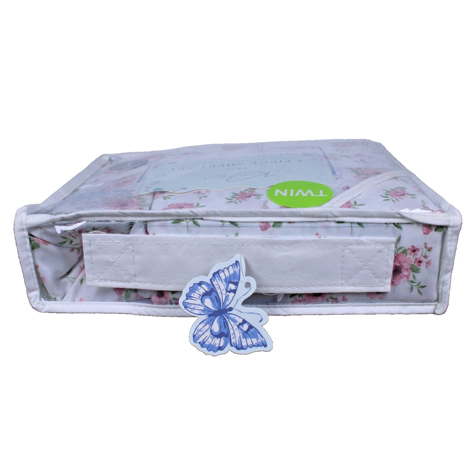 KINDRED HOME 4 PIECE TEA ROSE FLORAL DESIGN TWIN SHEET SET 1 EXTRA PILLOWCASE