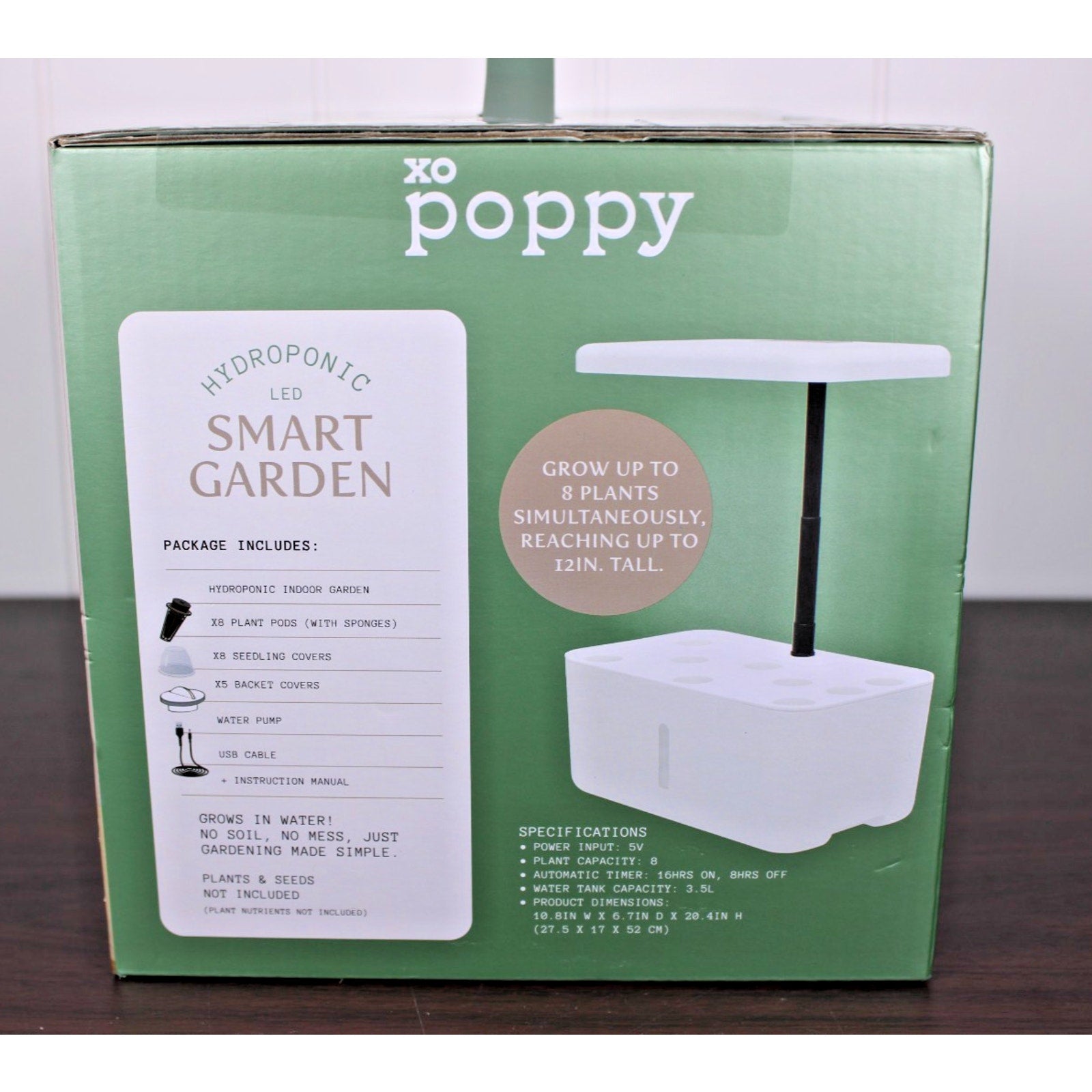 Xo Poppy Hydroponic Smart Garden Artificial Sunlight LED Smart Planter