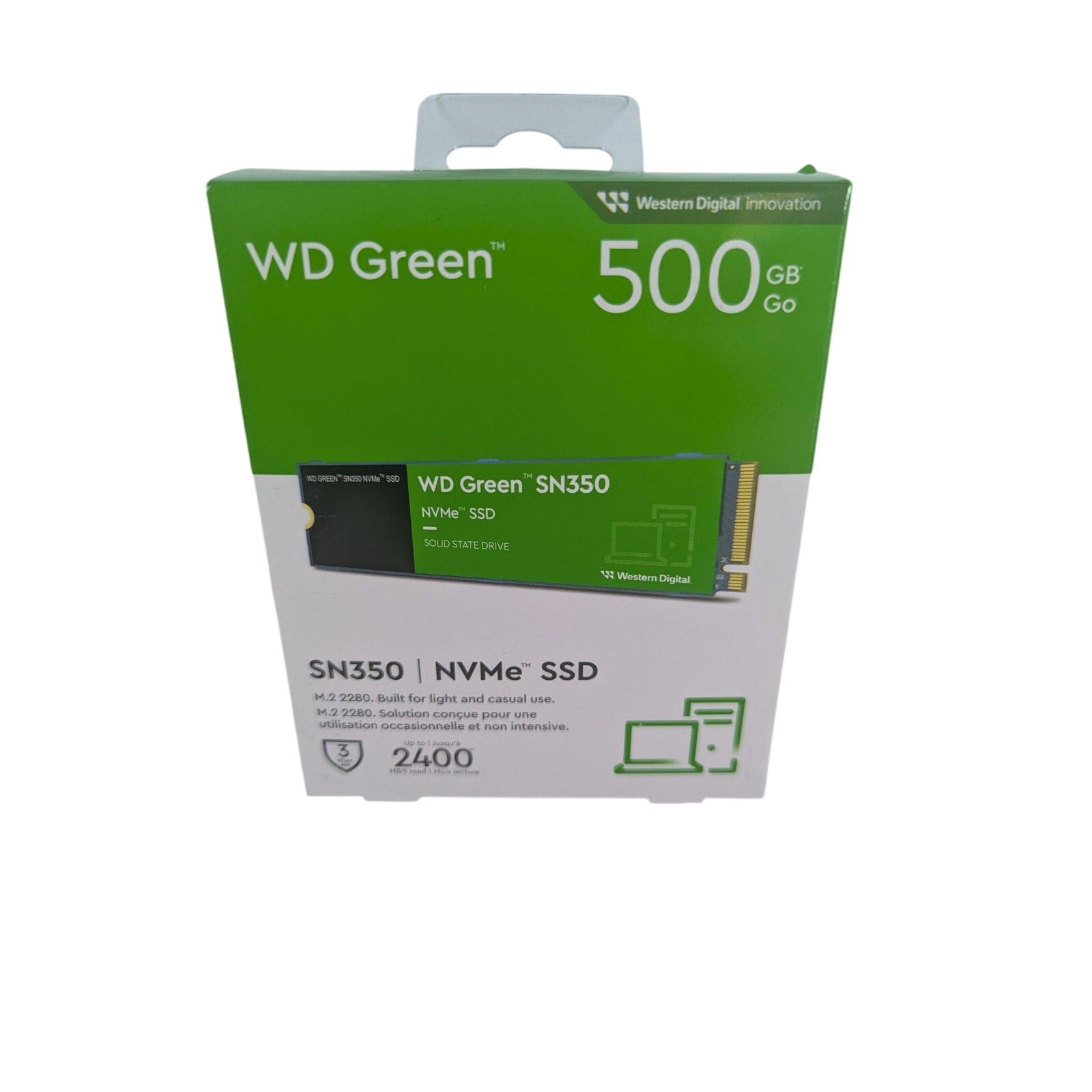 WD Green SN350 500GB  NVMe 2400 SSD - Black/Green (WDS500G2G0C-00CDH0)
