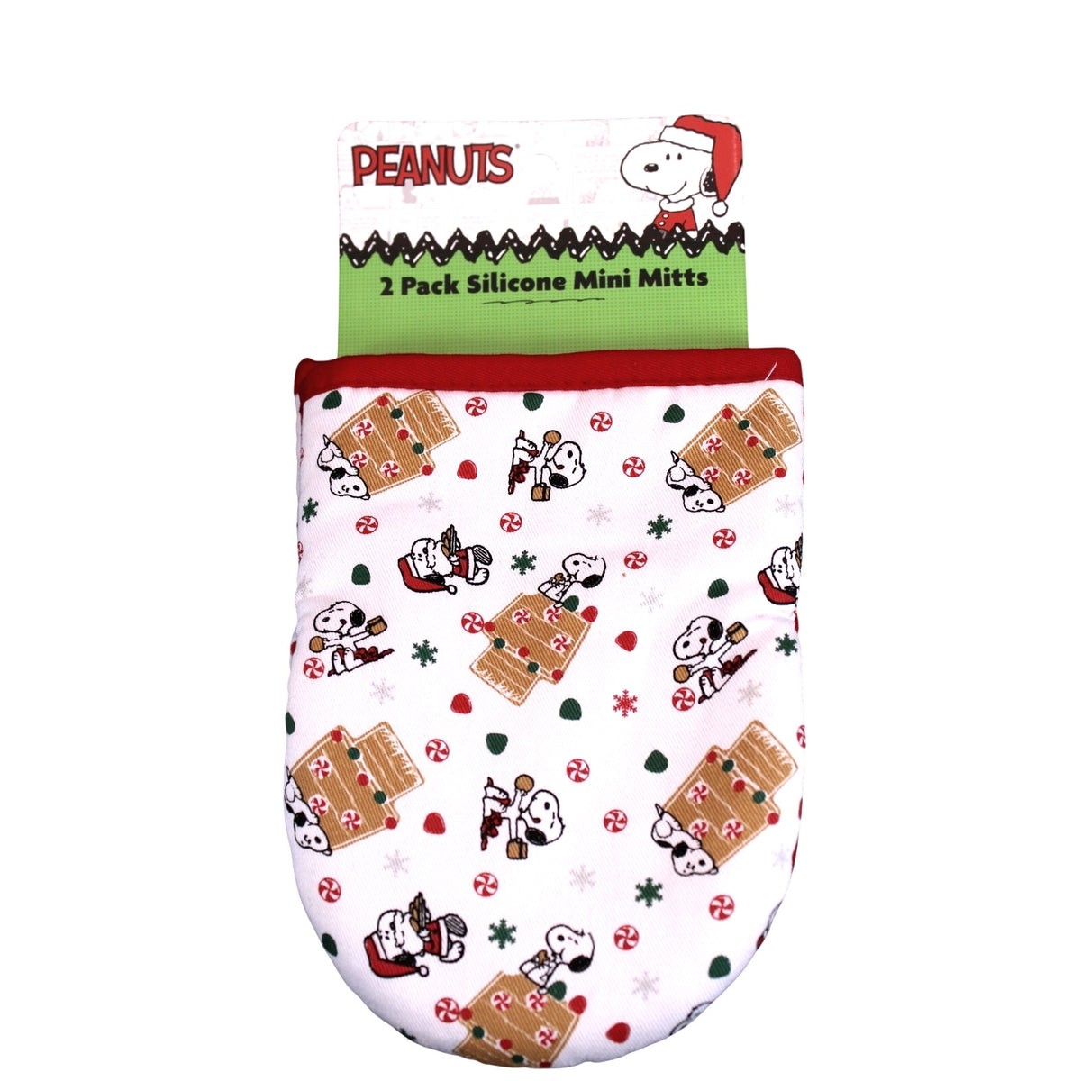 Peanuts - Snoopy Gingerbread House 2 Pack Mini Oven Mitts - NEW