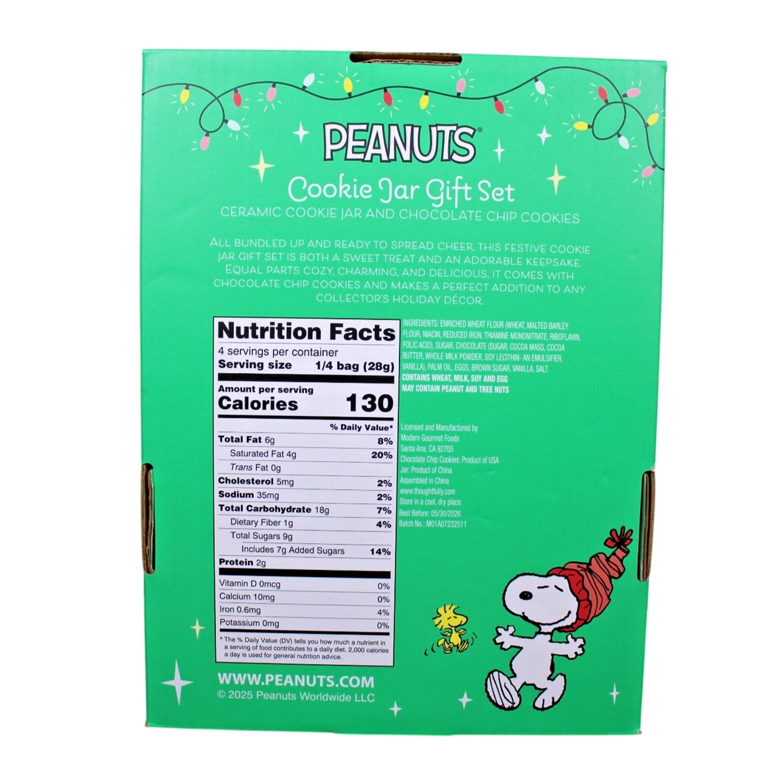 Peanuts Snoopy Ceramic Cookie/ Dog Treat Jar Collectible Red Doghouse w/ Cookies