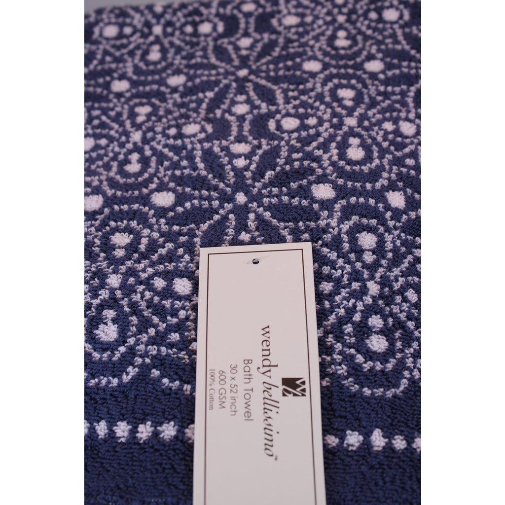 Wendy Bellissimo 4pc Blue Floral Towel Set - 100% Cotton Ultra Soft - NEW