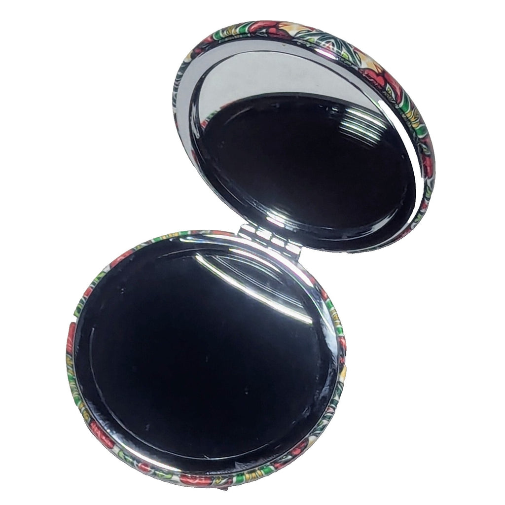 Pocket Mirror for Women Small Travel Mirror Magnifying Mandala Designs Flowers