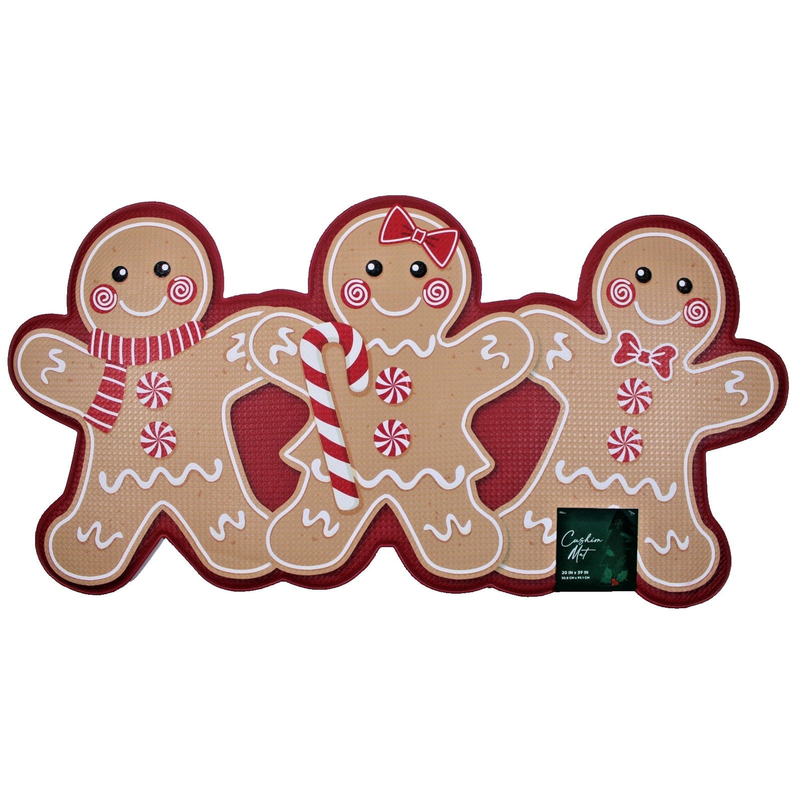 NEW RED Gingerbread Man Cookie Kids Anti Fatigue Kitchen Mat 20"x39" Christmas