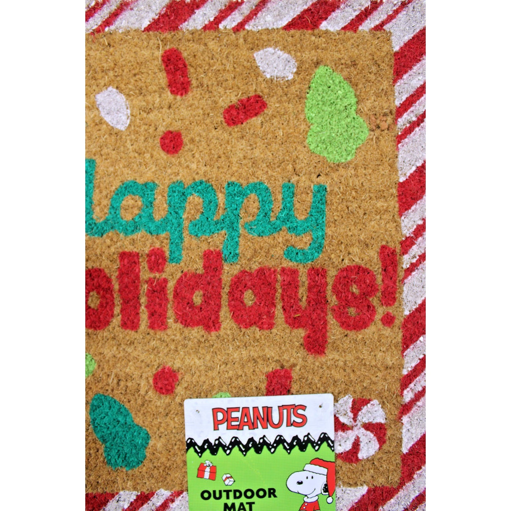 Peanuts Snoopy Woodstock Happy Holidays Christmas Outdoor Coir Door Mat 18 X 28”