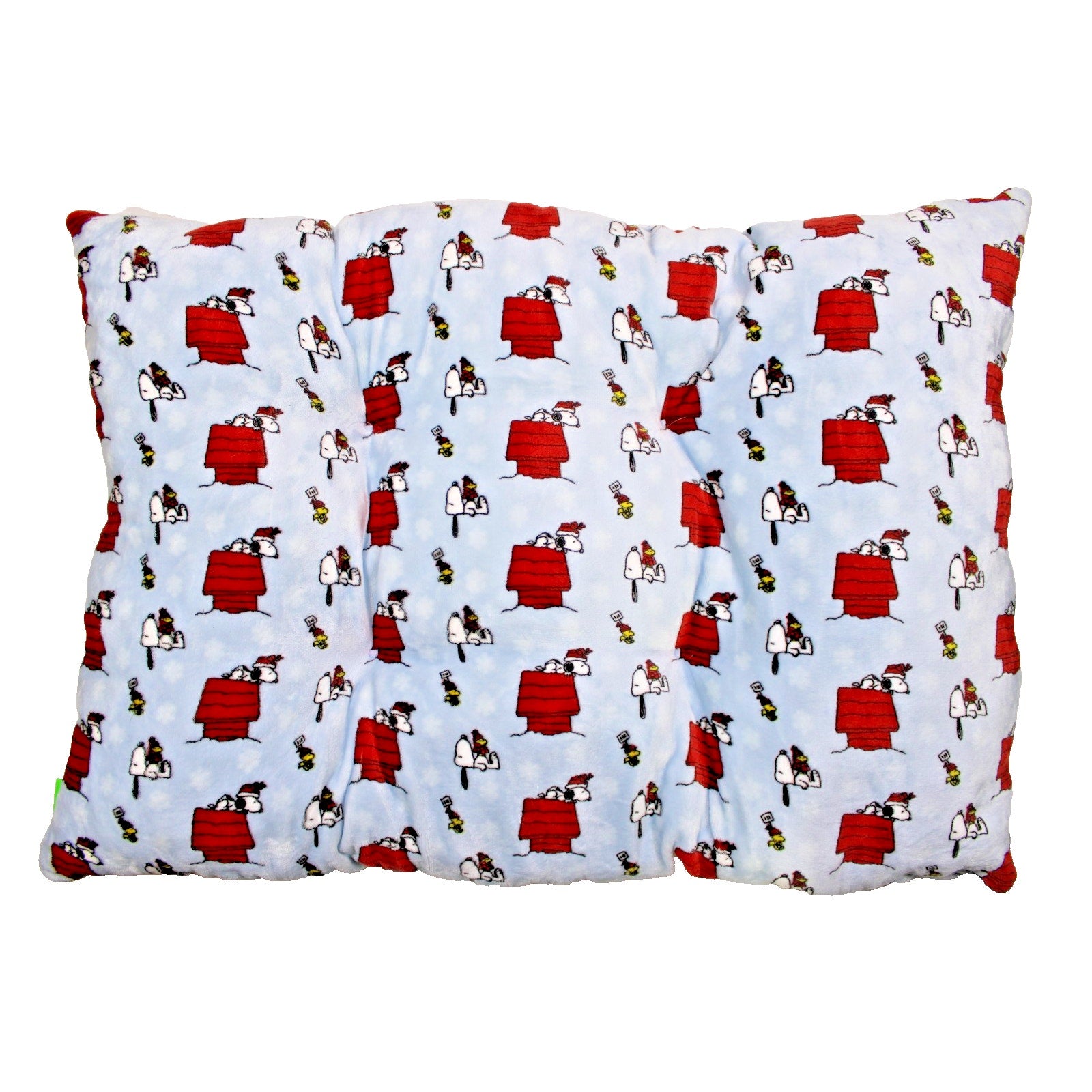 PEANUTS Santa SNOOPY WOODSTOCK doghouse 39"x26"x5" Christmas Lg Dog Cat Pet Bed