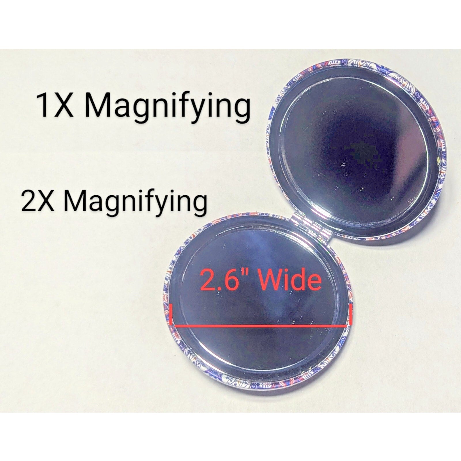 Pocket Mirror for Women Small Travel Mirror Magnifying Mandala Designs Flowers