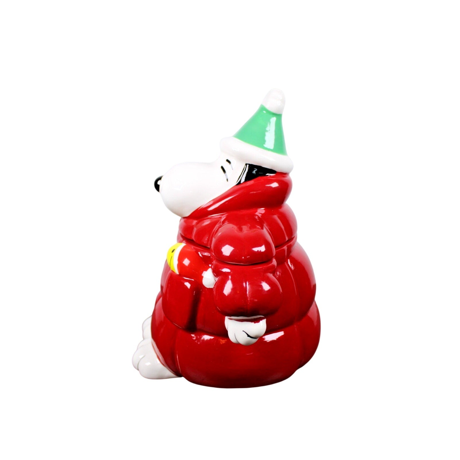 NEW Peanuts Snoopy Red Puffer Jacket Woodstock Cookie Jar Canister Christmas