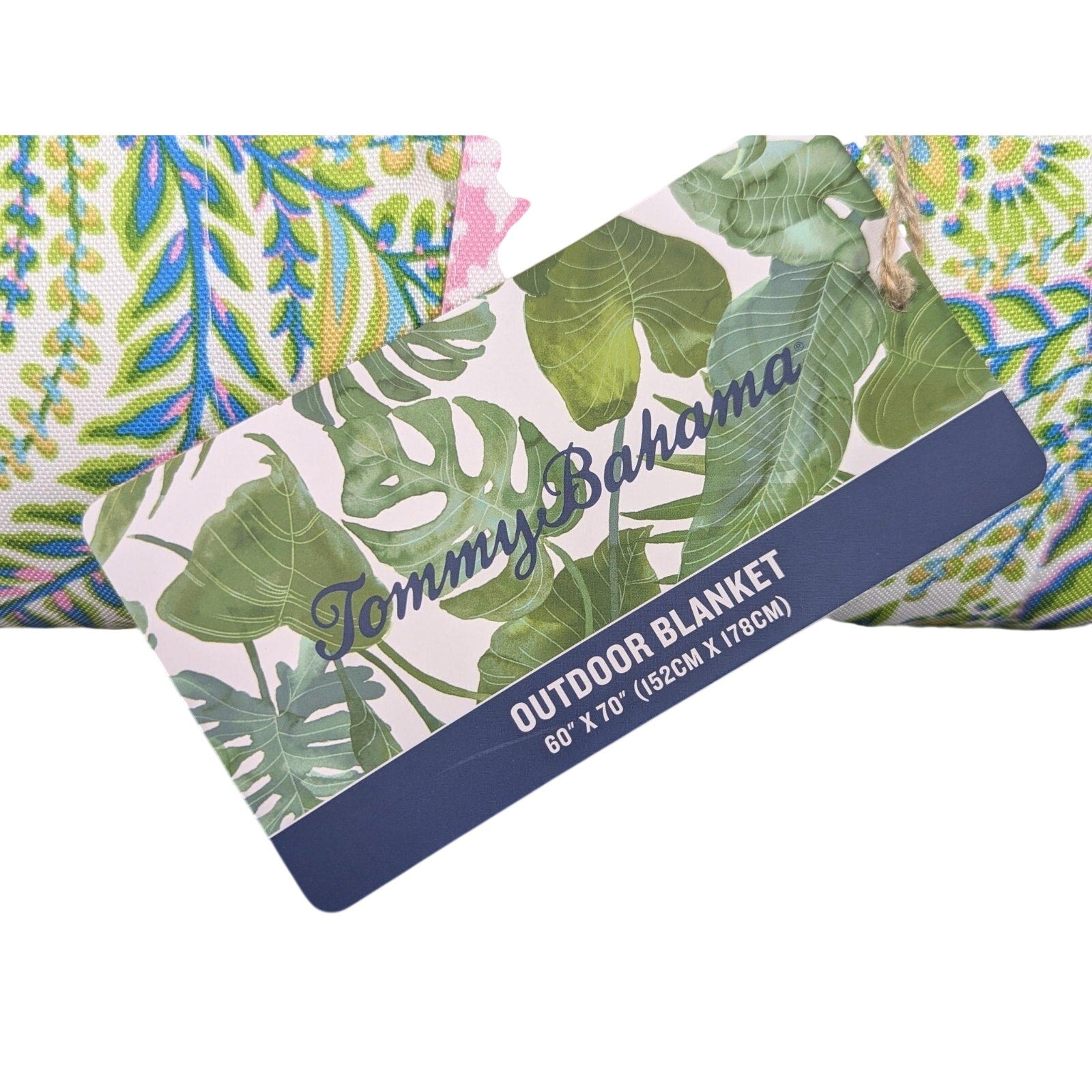 Tommy Bahama Outdoor Blanket, Picnic Beach Blanket 60"x70" Reversible w/handle