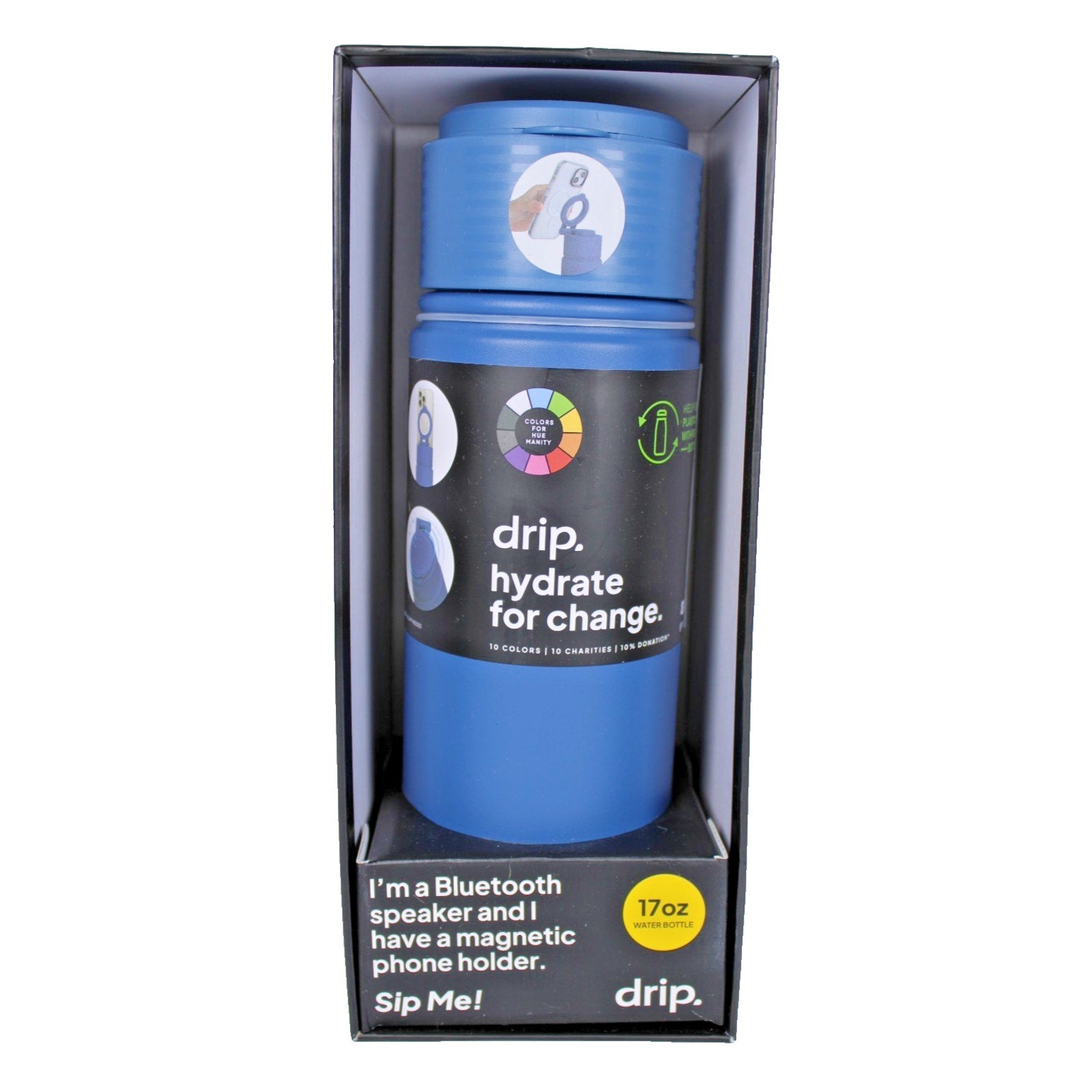 Drip All In One Bluetooth Speaker & Magnetic Holder 17oz. Magsafe Bottle -Blue