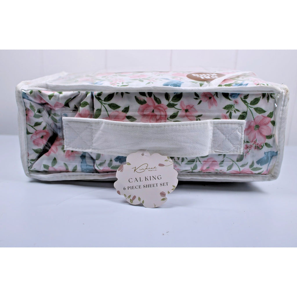 KINDRED HOME 6 pc Floral design Cal King Sheet Set 2 EX Pillowcases