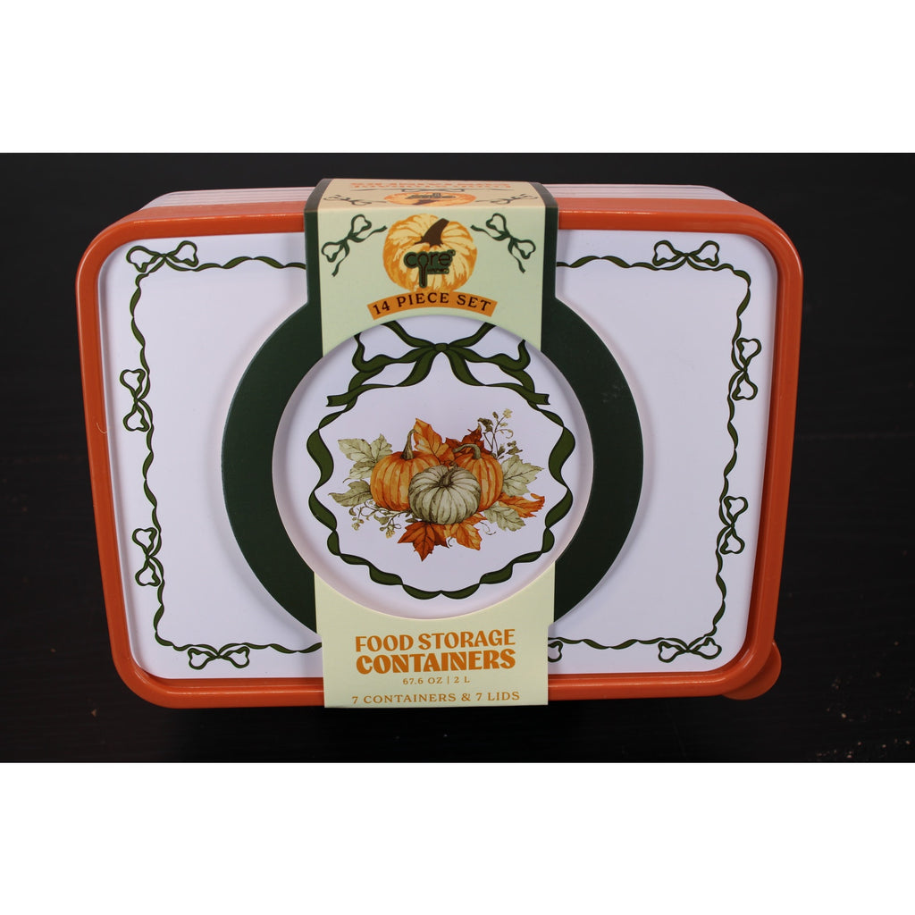 Core Kitchen 14-Piece Fall Pumpkin Food Storage Set 67.6 oz / 2 L