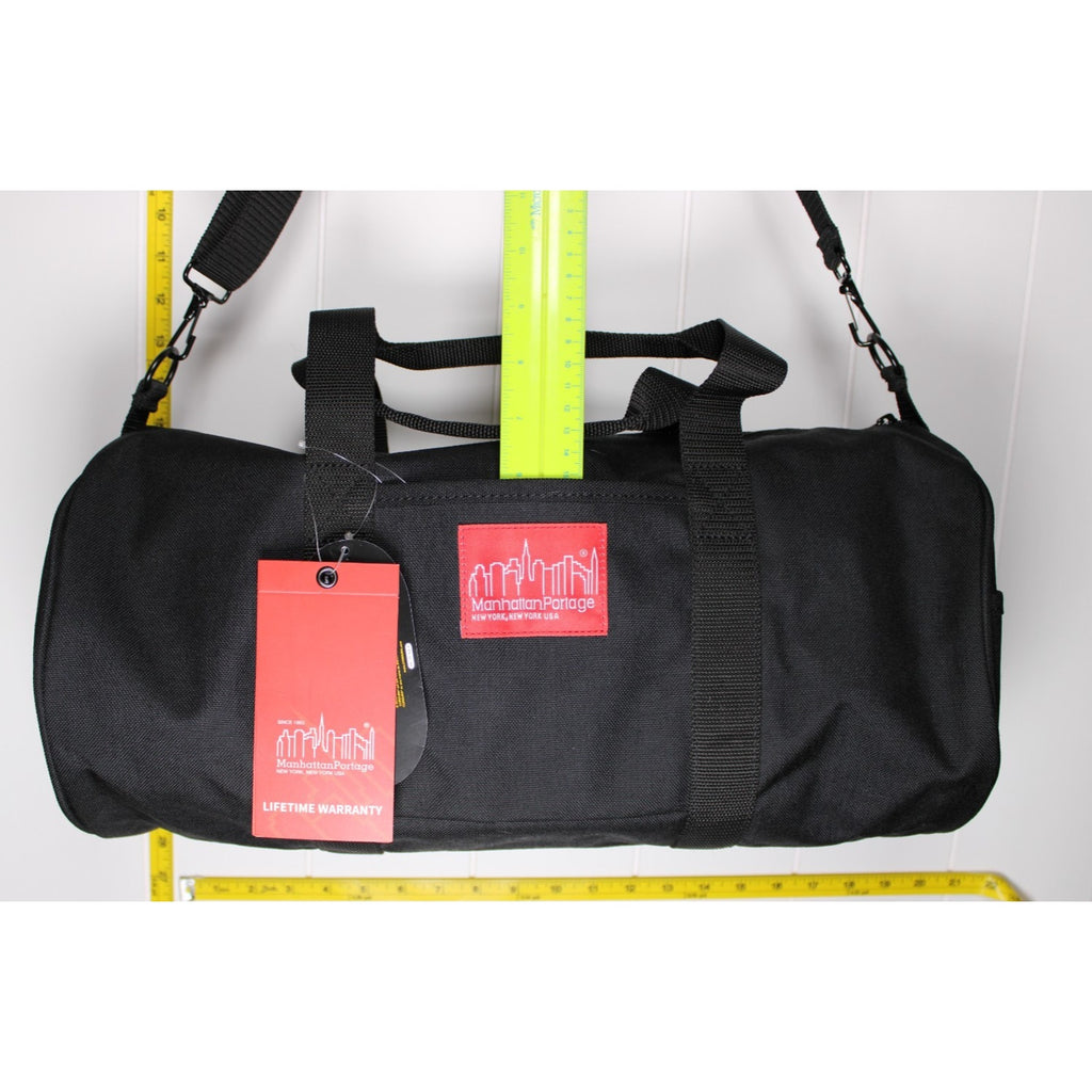 Manhattan Portage Chelsea Drum Bag Duffel, Black, 18" x 8" x 8" New NWT