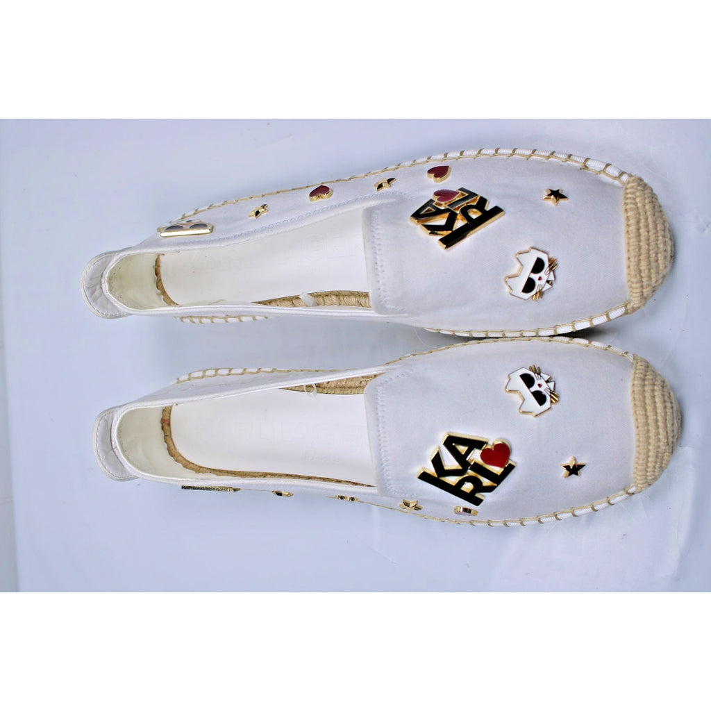 KARL LAGERFELD PARIS Womens Michaela Embellished S Bright White 11M