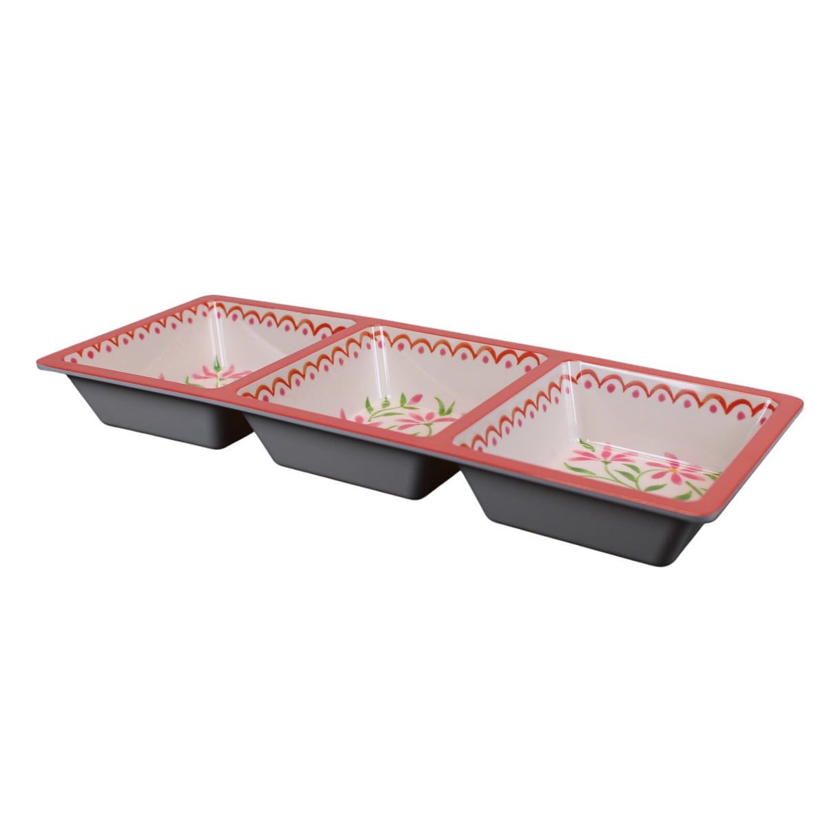5pc. Melamine Serving Set Floral Tortilla Warmer, Taco Holder, Dip/Chip Tray NEW