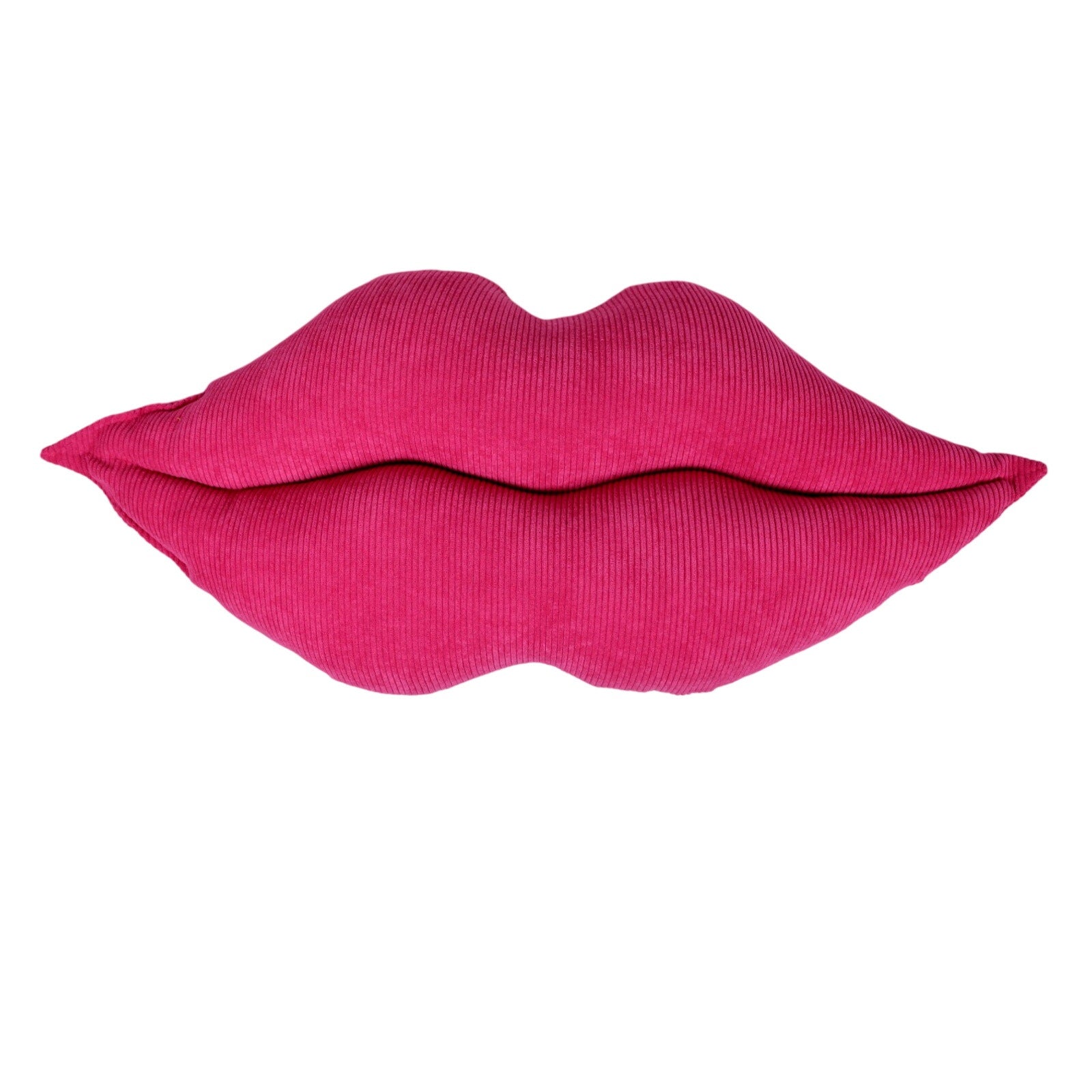 Corduroy Lip Shaped Throw Pillow Cushion Hot Pink - 24 x 10 inches