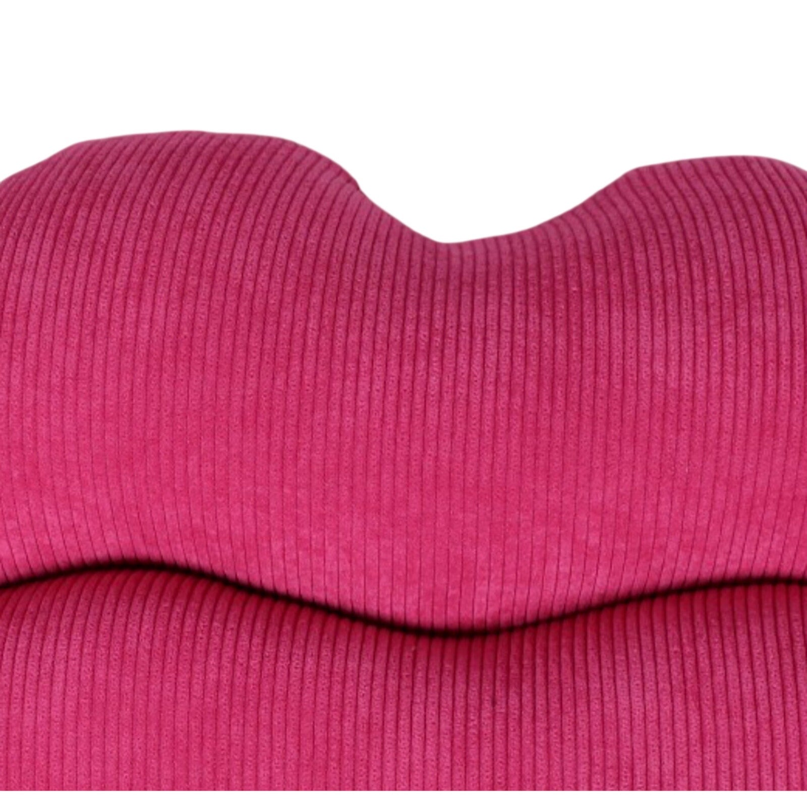Corduroy Lip Shaped Throw Pillow Cushion Hot Pink - 24 x 10 inches