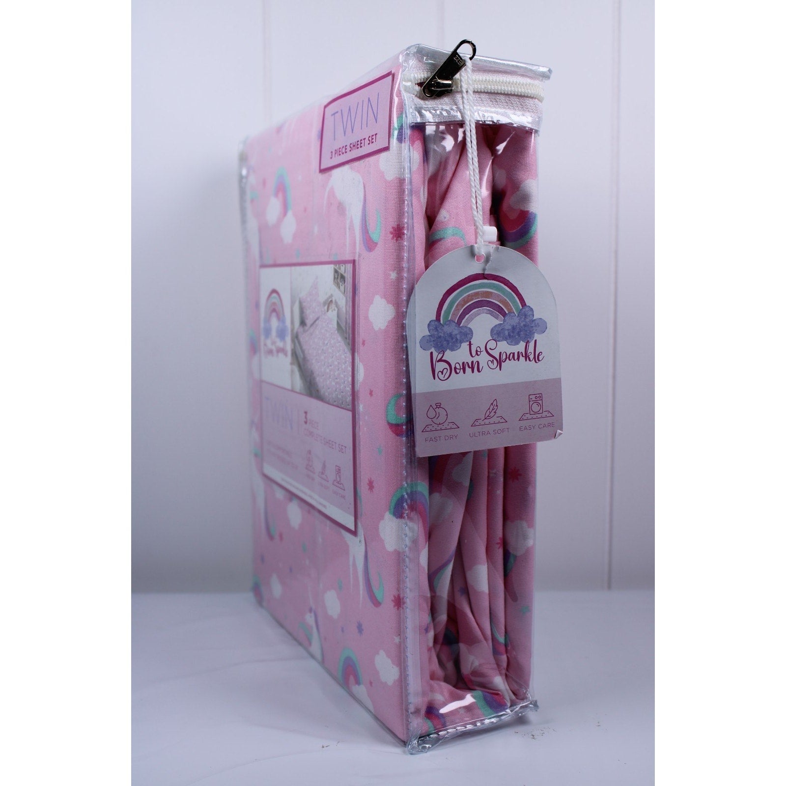 Twin Unicorn & Rainbows Sheet Set 3-Piece Complete set, Ultra Soft , Kids
