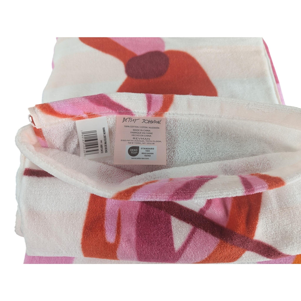Betsey Johnson Beach Towel 36"x68" Lobsters, 100% Cotton