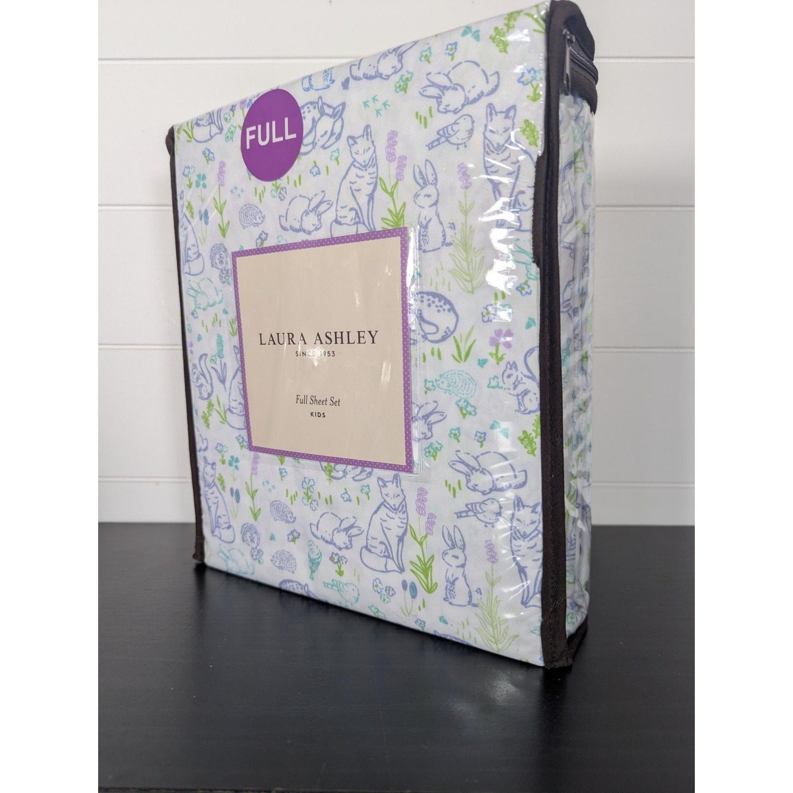 Laura Ashley Spring Animal Flowers Furry Friends 3-pc FULL Sheet Set - New