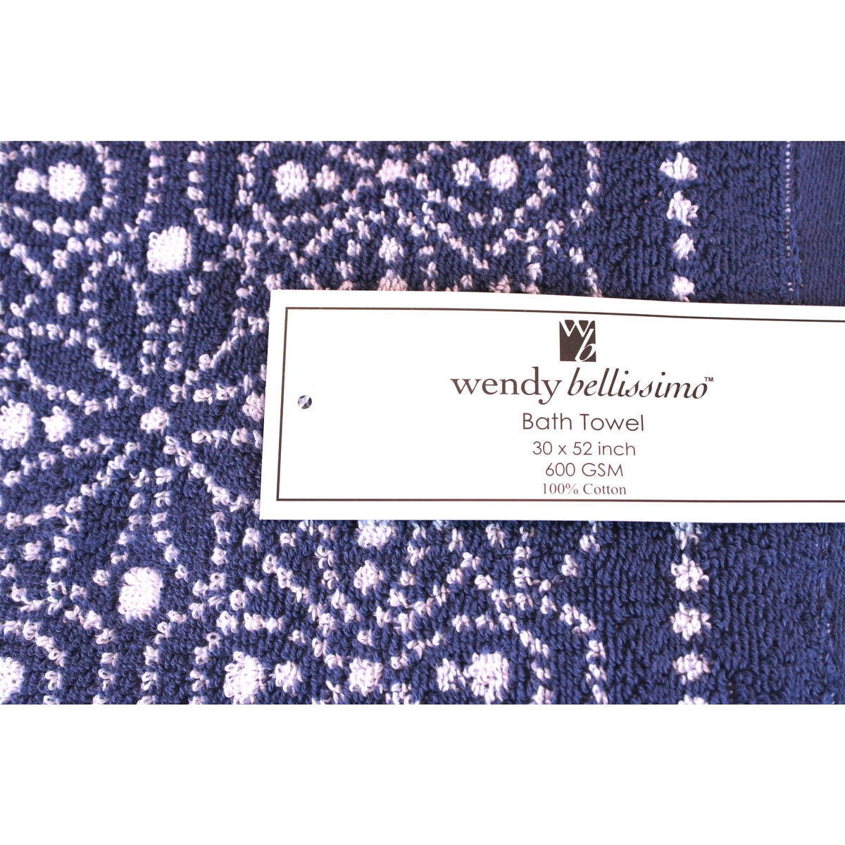 Wendy Bellissimo 4pc Blue Floral Towel Set - 100% Cotton Ultra Soft - NEW