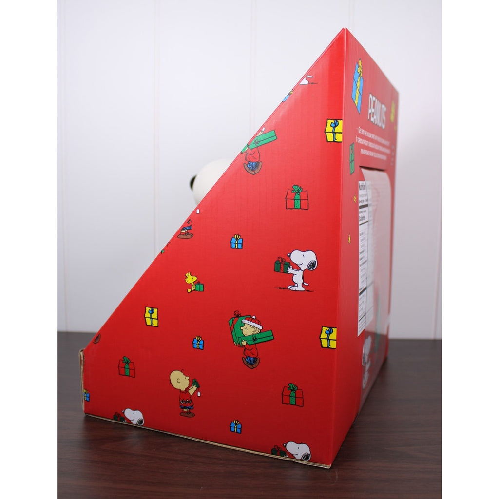 Peanuts Snoopy & Woodstock Red Puffer Jacket Cookie Jar Canister Christmas