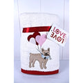 Set of 2 Hand Towels Bull Dog Valentine’s Day Love Heart Balloons Made in Turkey