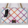 I.N.C. AJAE Flap Crossbody Soft Quilted Vanilla Multi w/ Dual Use Handle