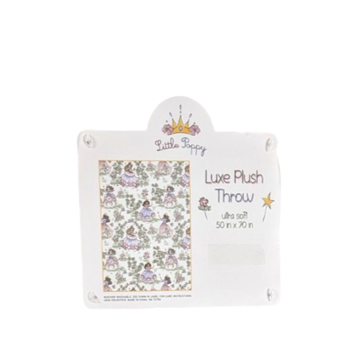 Little Poppy Luxe Plush Throw 50"x70" Princess, Castle, Floral Ultra Soft, NEW