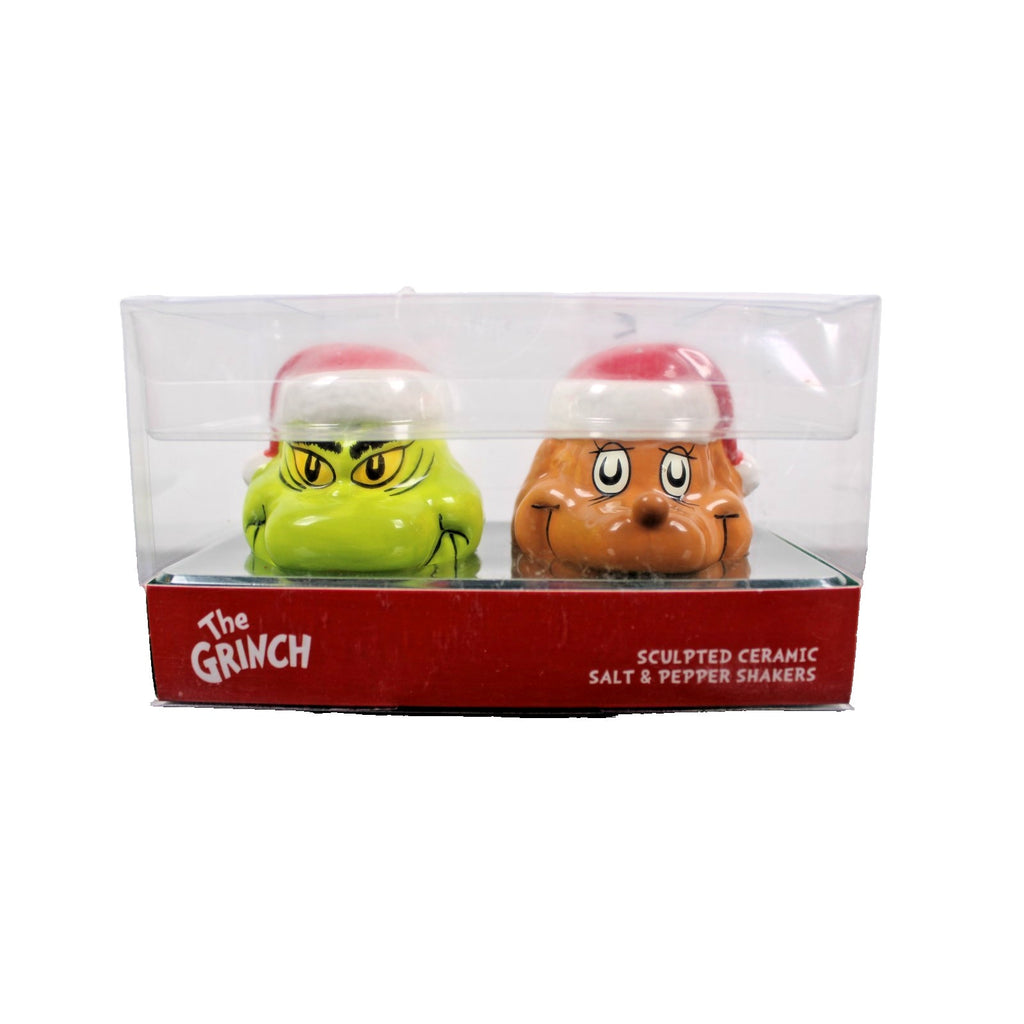 New How the Grinch Stole Christmas Grinch Max Ceramic Salt & Pepper Shakers Set