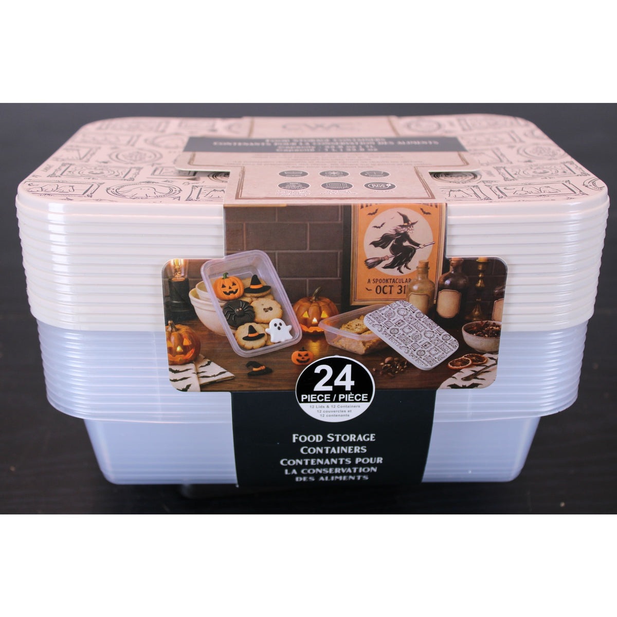 Cook With Color Halloween Theme 24 pc Food Prep Storage Set 33.8 oz