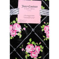 Juicy Couture Black W Pink Roses 60" x 90" Soft Plush Twin Blanket