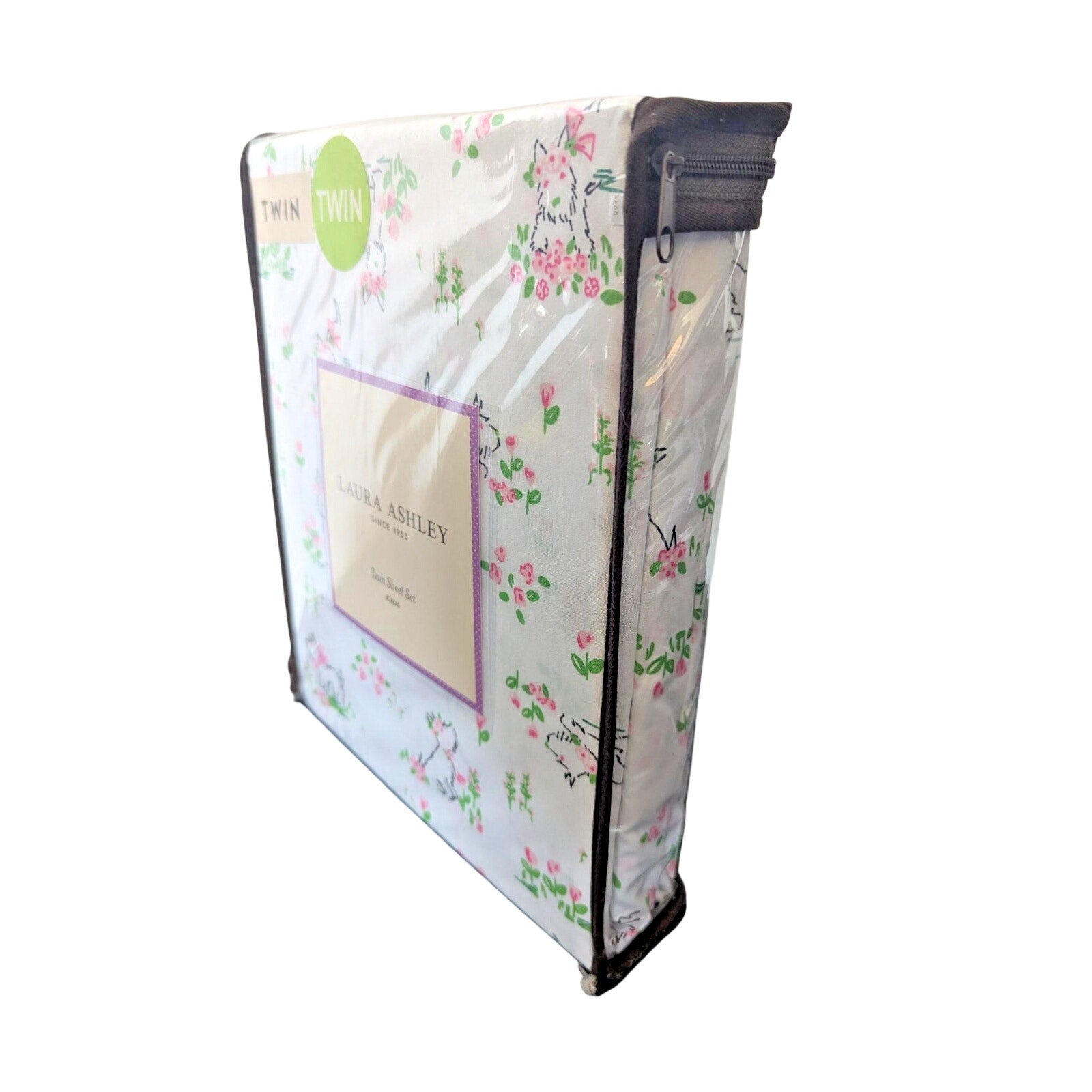 Laura Ashley Scottie Westie Dogs Flowers "Puppy Love" 3-pc TWIN Sheet Set